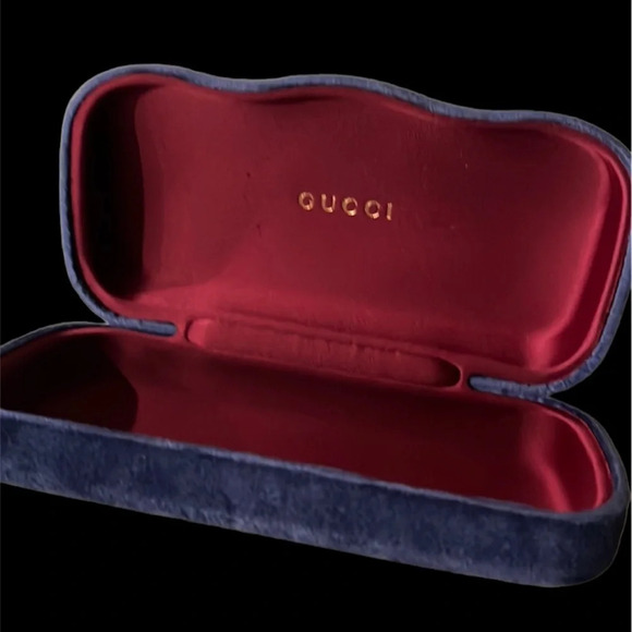 Gucci Glasses  case blue Suede - Picture 1 of 8
